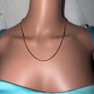 Solid 14k Rose Gold Beaded Necklace 20”